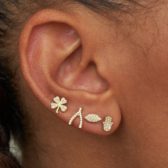 Mini Diamond Clover Studs