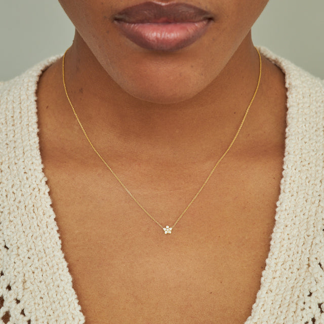 Diamond Flower Necklace