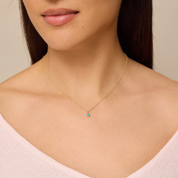 Illusion Set Turquoise Pendant Necklace for Women | Jennifer