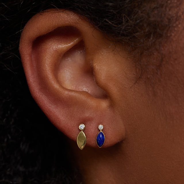 Mini Diamond Bezel and Marquise Studs