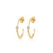 Small Hoops with Diamond Bezel Accent