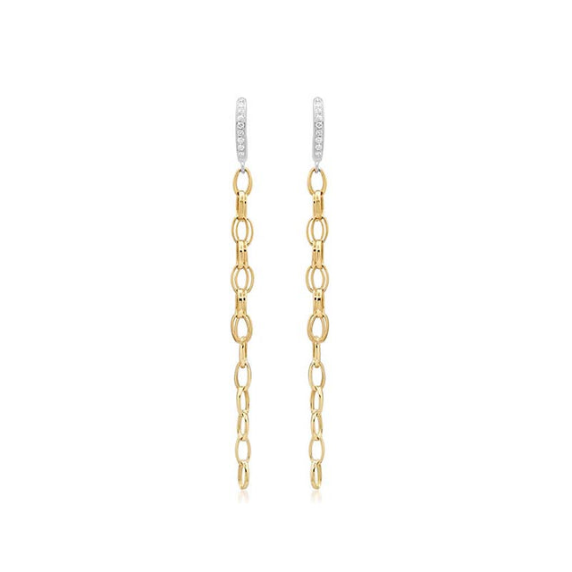 Two-Tone Diamond Edith Studs with Small Edith Link Fringe
