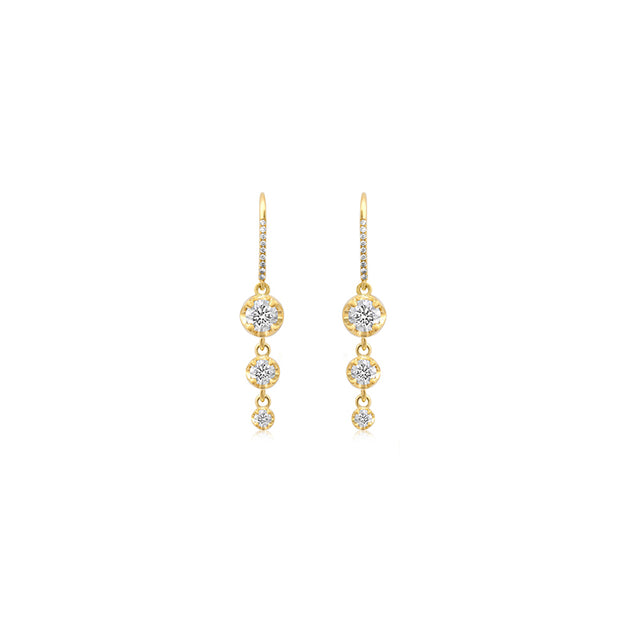 3 Graduated Illusion Set Diamond Earrings