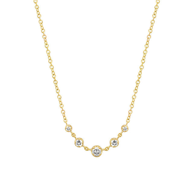5 Illusion Set Graduated Diamond Accent Necklace