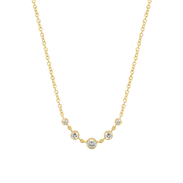 5 Illusion Set Graduated Diamond Accent Necklace for Women 5 Illusion Set Graduated Diamond Accent Necklace for Women