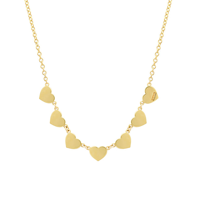 7 Extra Small Turquoise Heart Necklace