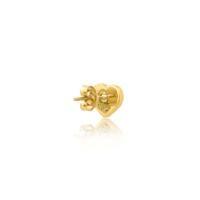 Onyx Inlay Heart Studs with Diamonds
