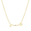 Custom Mini Letter Necklace with Bezel Accent