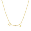 Custom Mini Letter Necklace with Bezel Accent
