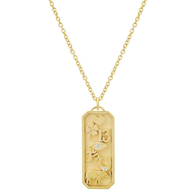 Good Luck Tag Pendant Necklace