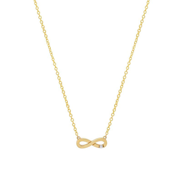 Mini Infinity Necklace with Diamond Accent for Women