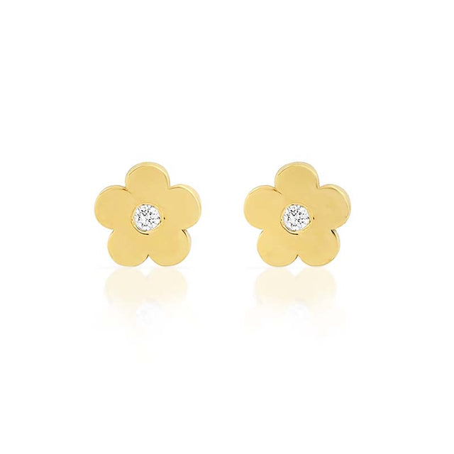 Mini Daisy Studs with Diamond Center