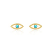Mini Open Evil Eye Studs with Turquoise Center