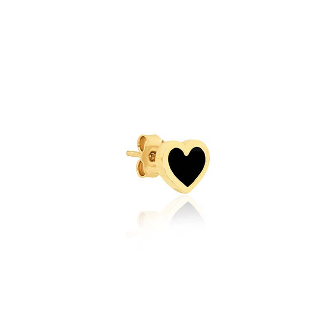 Onyx Inlay Heart Studs
