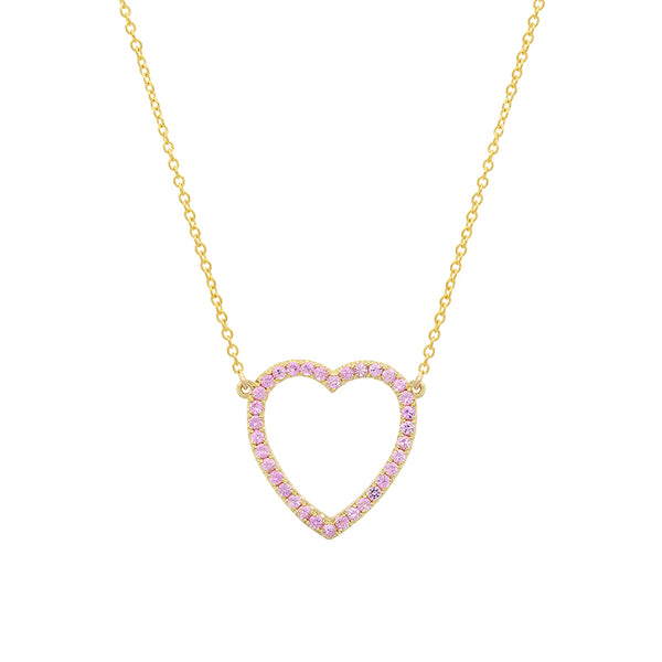 Pink Sapphire Pendant Pink Sapphire Necklace Heart Shape 