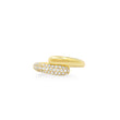 Small Double Dome Ring with Diamond Pave Accent