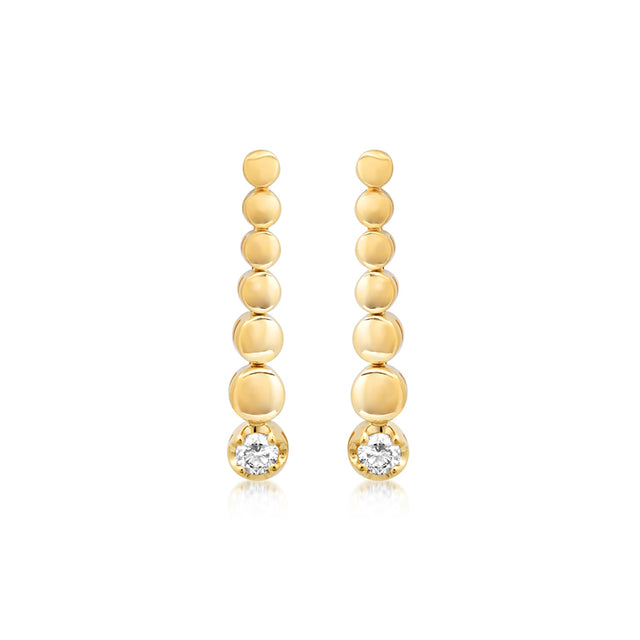 Small Graduated Bezel Tennis Studs with Illusion Set Diamond Accent