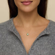 Petite Statement Mint Tourmaline Flower Pendant Necklace with Aquamarine Center