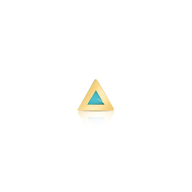 Single Turquoise Inlay Triangle Stud