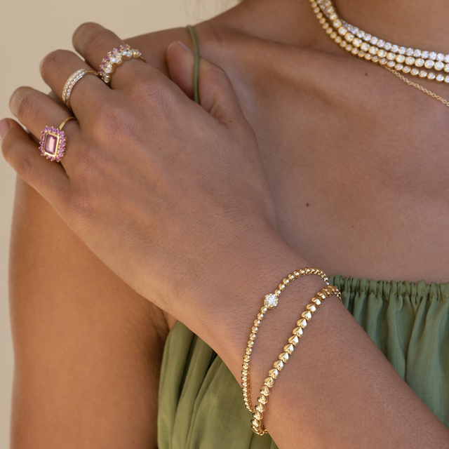 Heart Tennis Bracelet