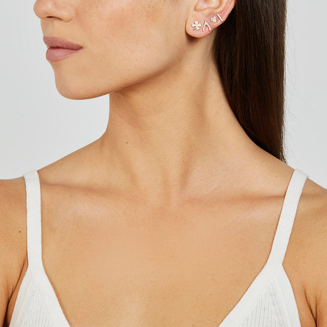 Mini Diamond Clover Studs