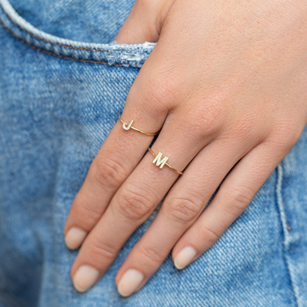 Diamond Mini Uppercase Letter Ring for Women Jennifer Meyer