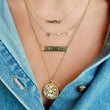 Custom Mini Letter Necklace with Bezel Accent