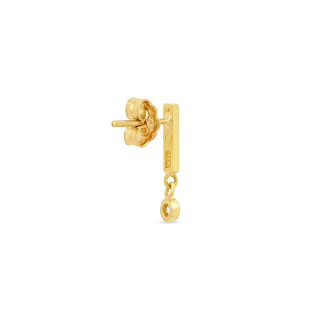 Bar Studs with Diamond Bezel Drop
