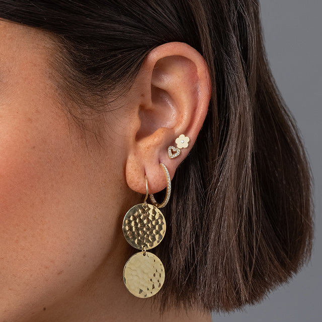 Mini Daisy Studs with Diamond Center