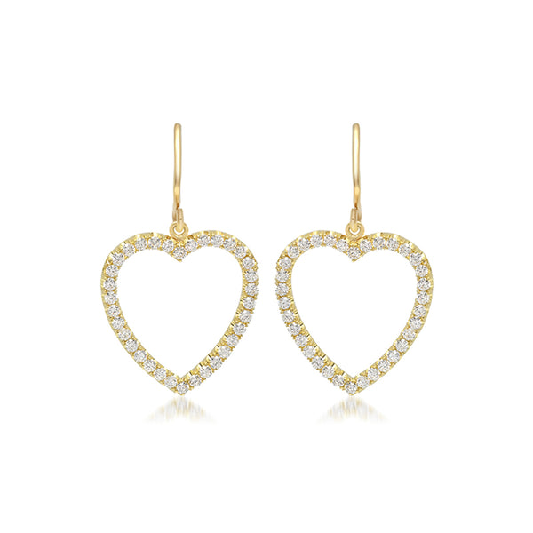 Large heart drop earrings sales