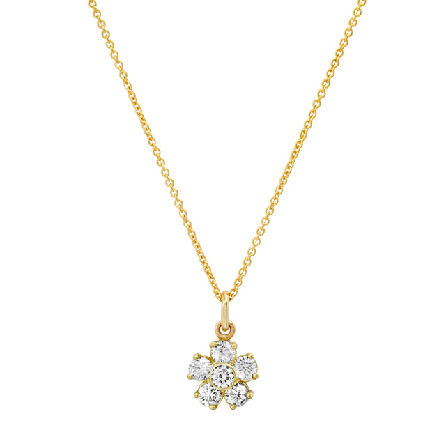 Large Diamond Flower Necklace