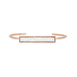 Rose Gold Mother of Pearl Inlay Bar Cuff with Diamonds