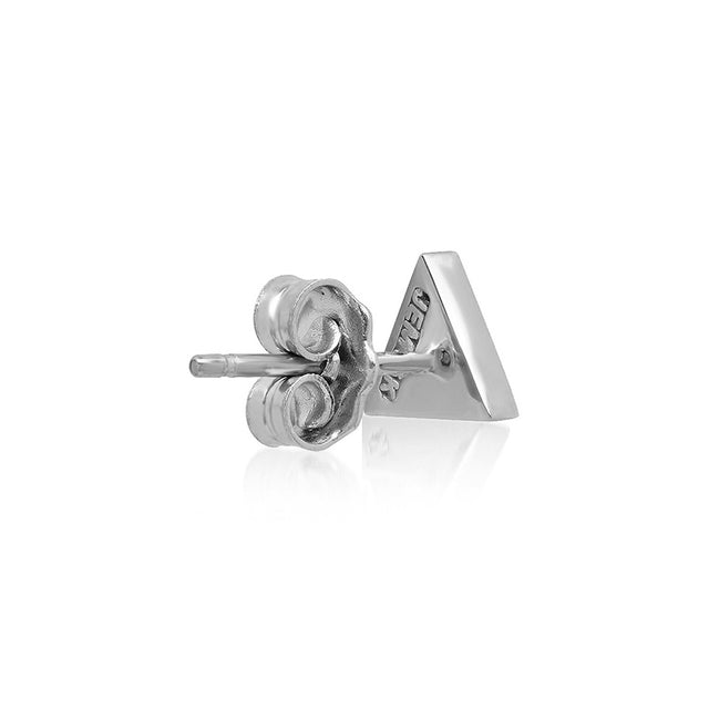 White Gold Onyx Inlay Triangle Studs