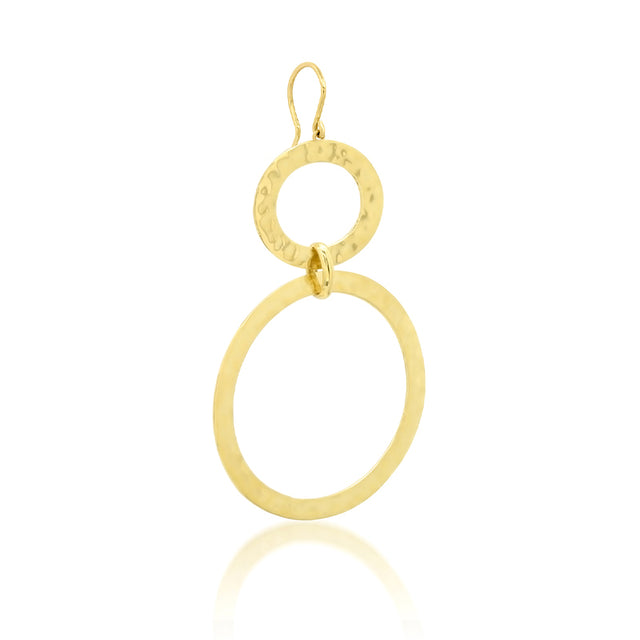 Graduated Hammered Open Circle Drop Earrings