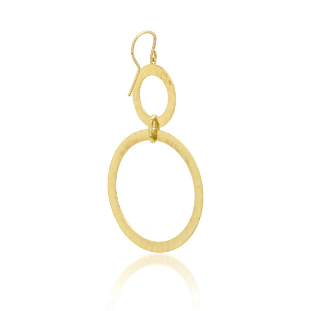Graduated Hammered Open Circle Drop Earrings