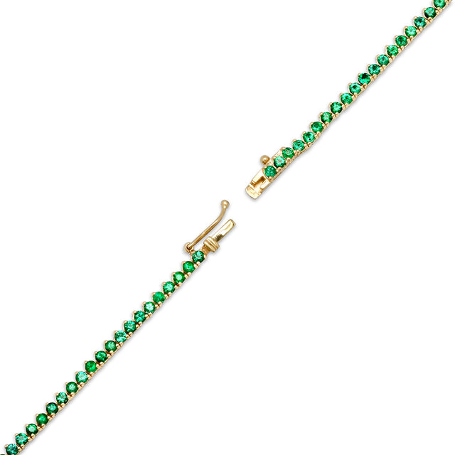 Luxe Graduated 3-Prong Emerald Tennis Necklace