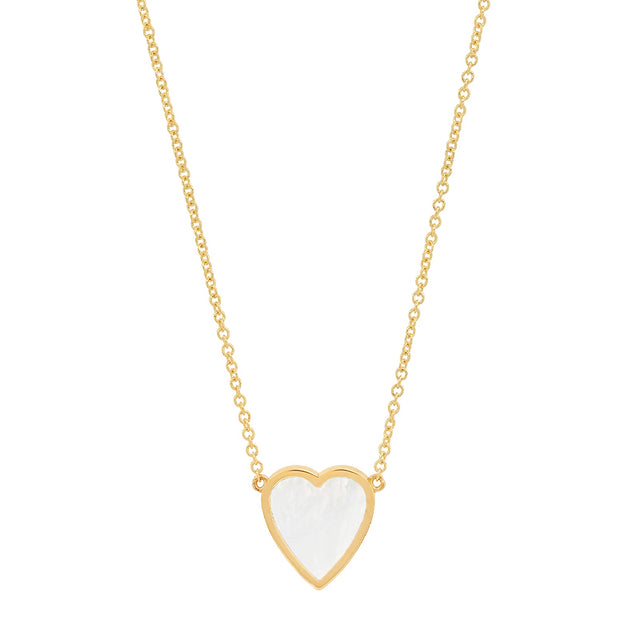 Mini Mother of Pearl Inlay Heart Necklace
