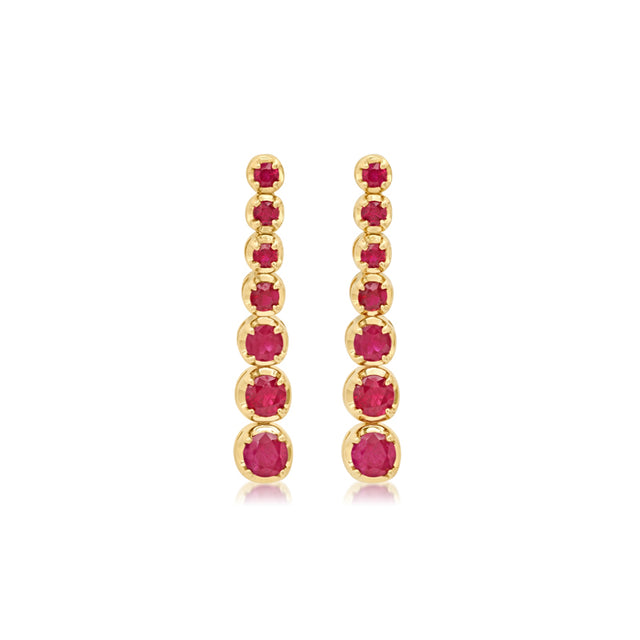Graduated Ruby Tennis Studs