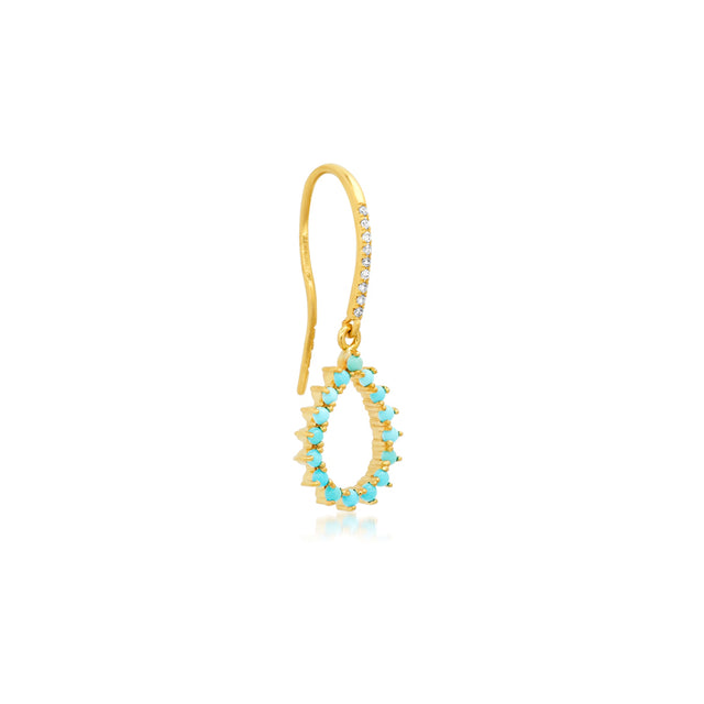 3-Prong Turquoise Mini Open Teardrop Earrings