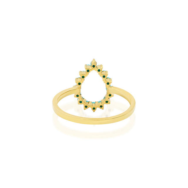 Mini 3-Prong Turquoise Open Teardrop Ring