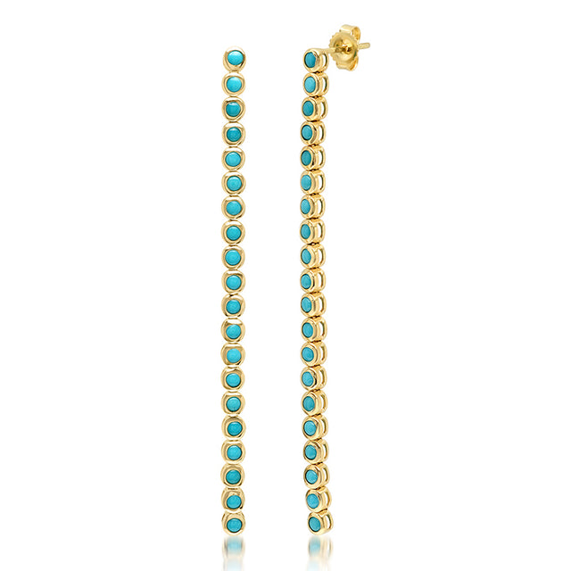 Turquoise Bezel Tennis Studs