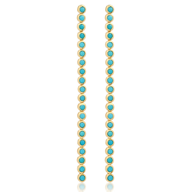 Turquoise Bezel Tennis Studs