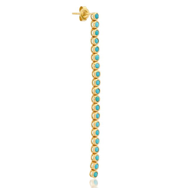 Turquoise Bezel Tennis Studs