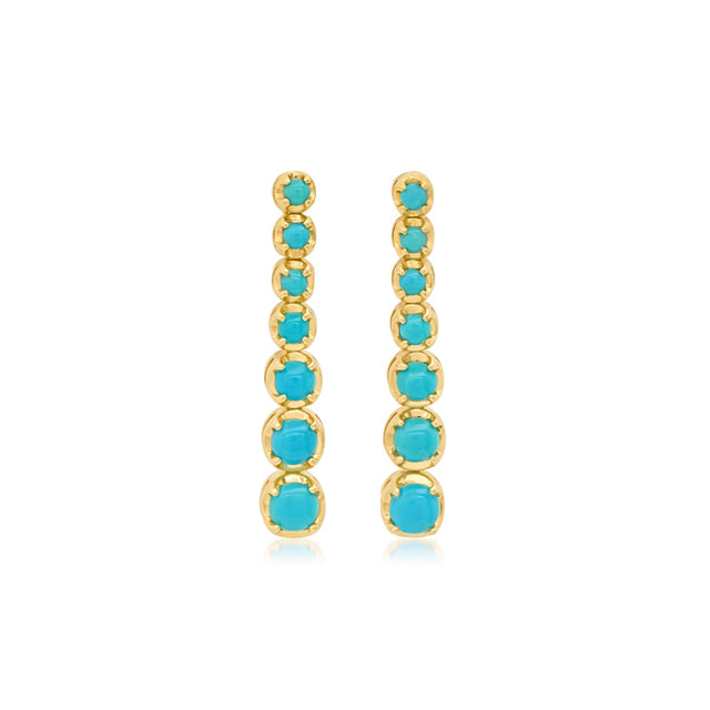 Graduated Turquoise Tennis Studs