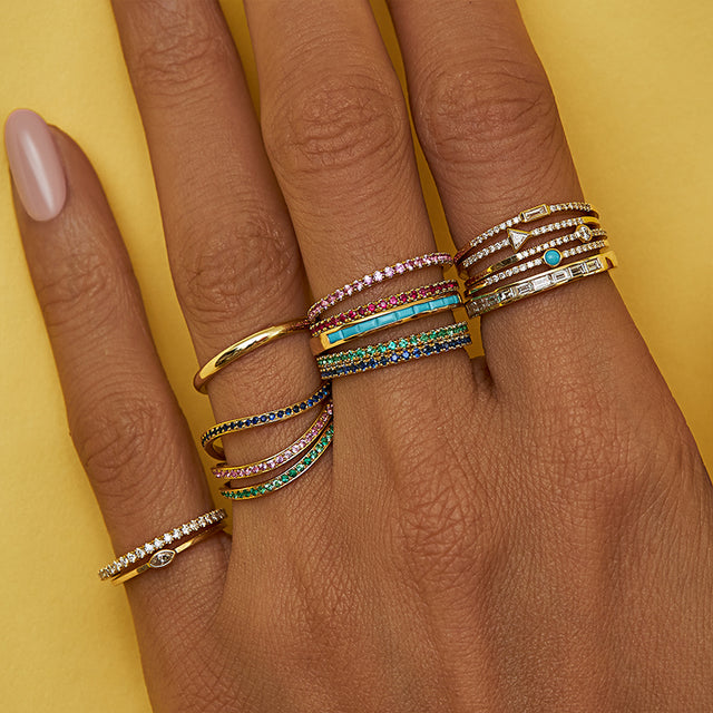 Channel Set Diamond Baguette Ring