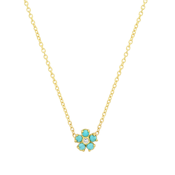 Genuine Turquoise Stones cheapest flower Necklace