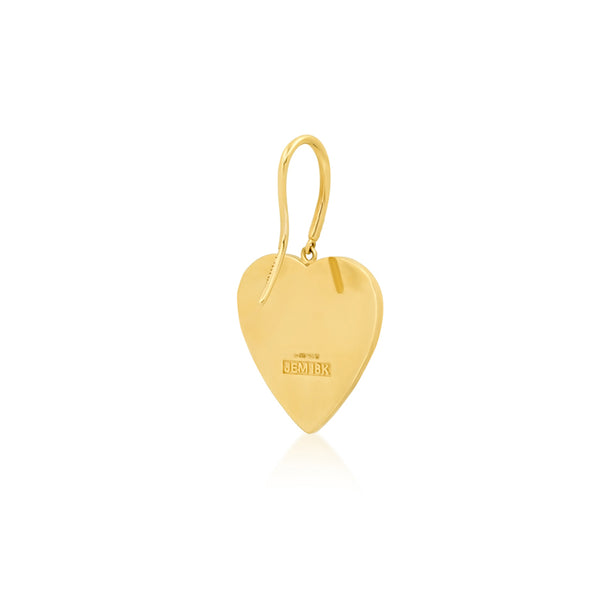 Turquoise Inlay Heart Drop Earrings with Diamonds for Women