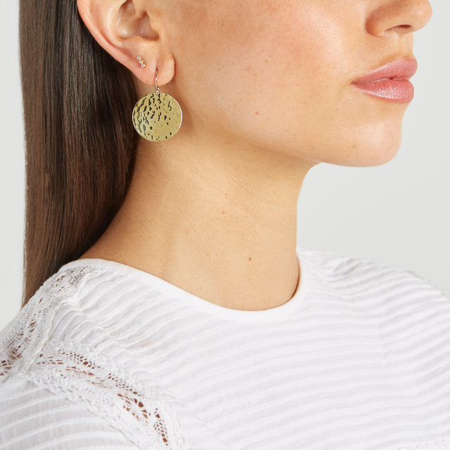 Small Hammered Disc Earrings