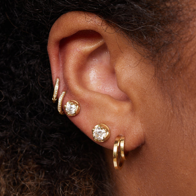 Single Large Illusion Set Diamond Stud