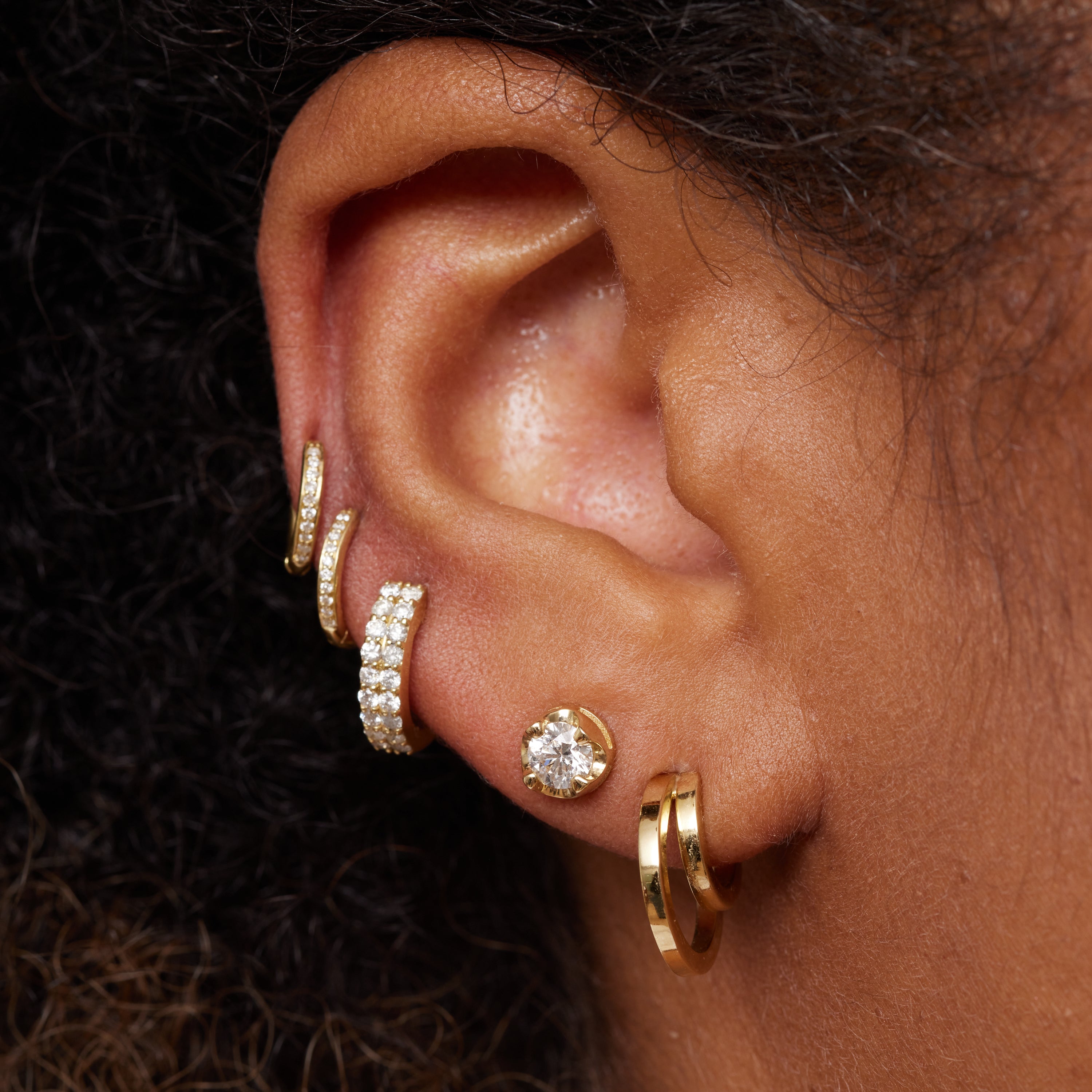 Large Illusion Set Diamond Studs